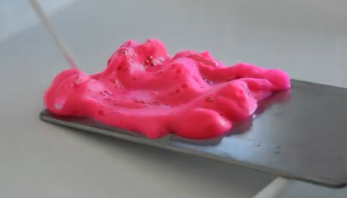 TBF 300 foam applied to a stainless-steel surface for biofilm detection